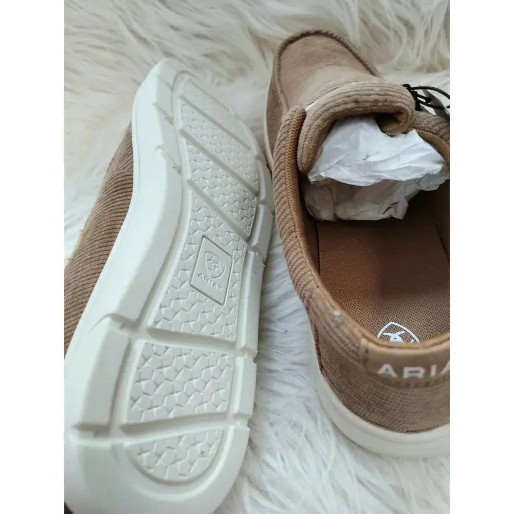 5674) Ariat Hilo Kid's Midway Casual Shoes Tan Corduroy Size US 6/EU 37.5